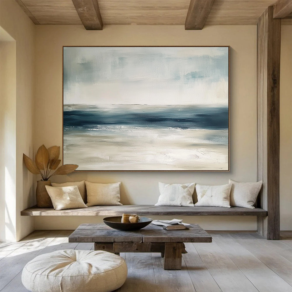 Soft Toned Seascape Art for Coastal Home Bedroom & Relaxing Spa Lounge SC277