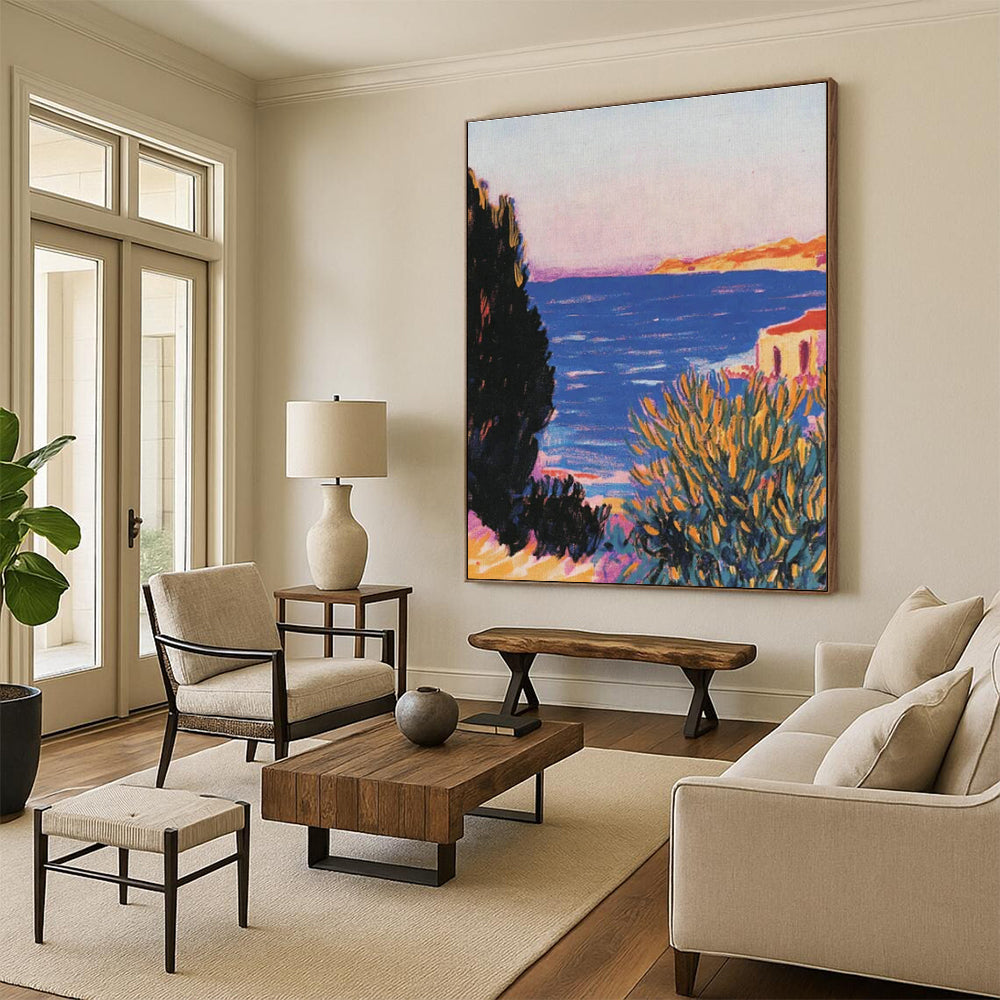Coastal Landscape Oil Painting for Beachfront Resort & Seaside Art Gallery DLZ1765