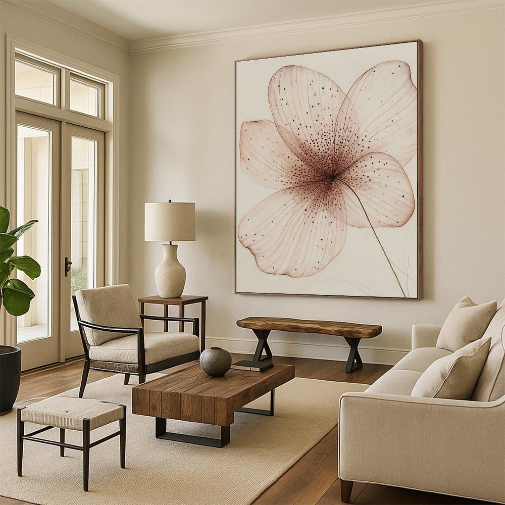 Delicate Flower Drawing for Elegant Bathroom & Botanical Study STSC1197