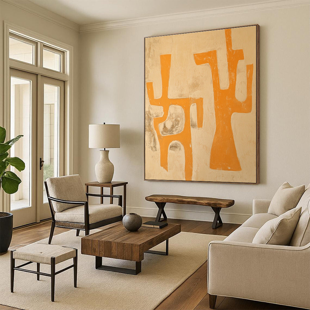 Orange Abstract Forms for Modern Office & Art - Focused Workplace STSC1109
