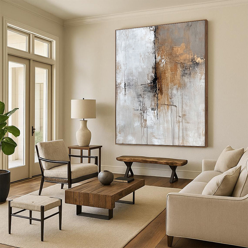 Textured Gray and Brown Abstract for Industrial - Chic Loft & Minimalist Gallery STSC591