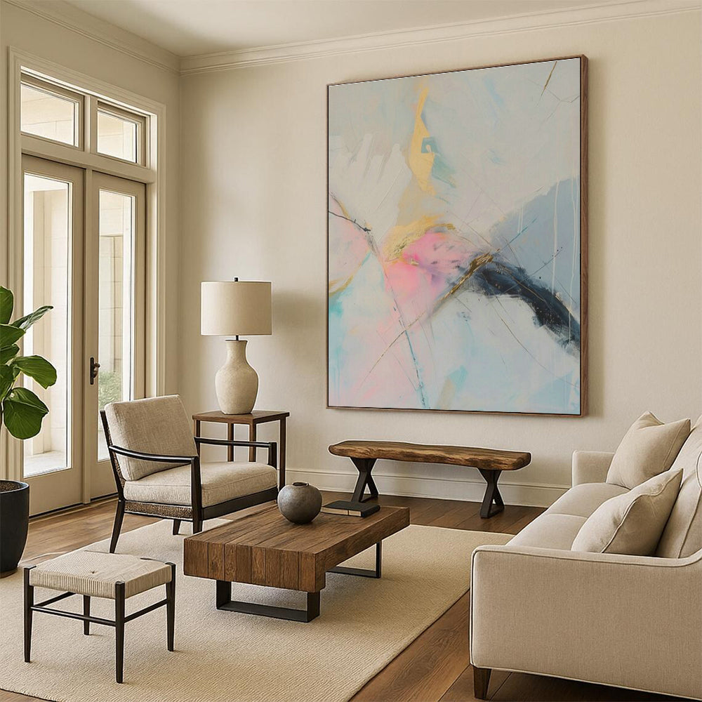 Gold - Accented Abstract Art for Luxury Hotel Lobby & Art - Loving Home Office DLZ2088
