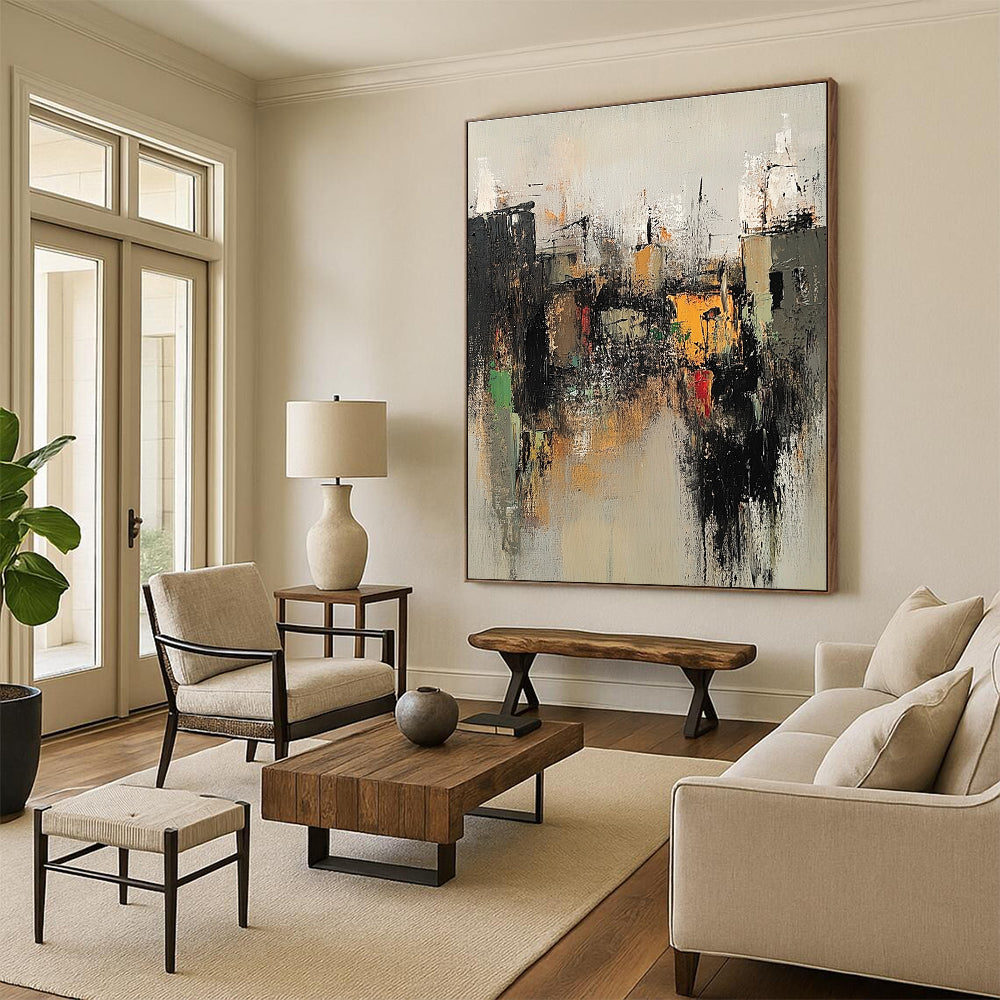 Impressionistic Cityscape Art for Living Room & Office STSC660