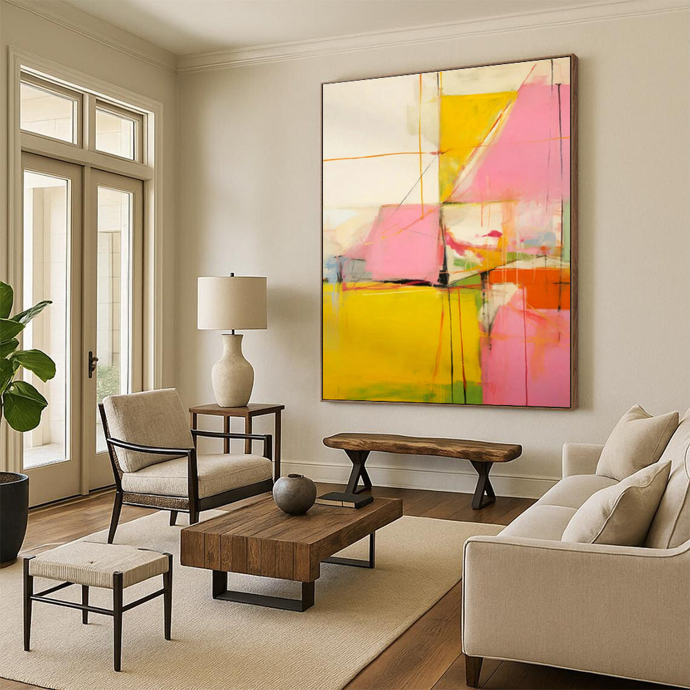 Colorful Geometric Abstract Art for Modern Office Breakroom & Creative Studio DLZ1760