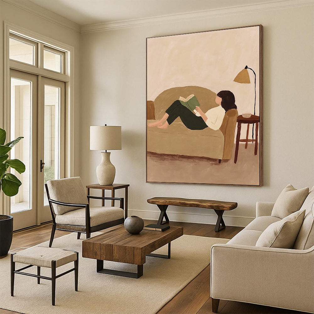 Relaxed Reading Woman for Cozy Home Library & Literary Lounge STSC1262