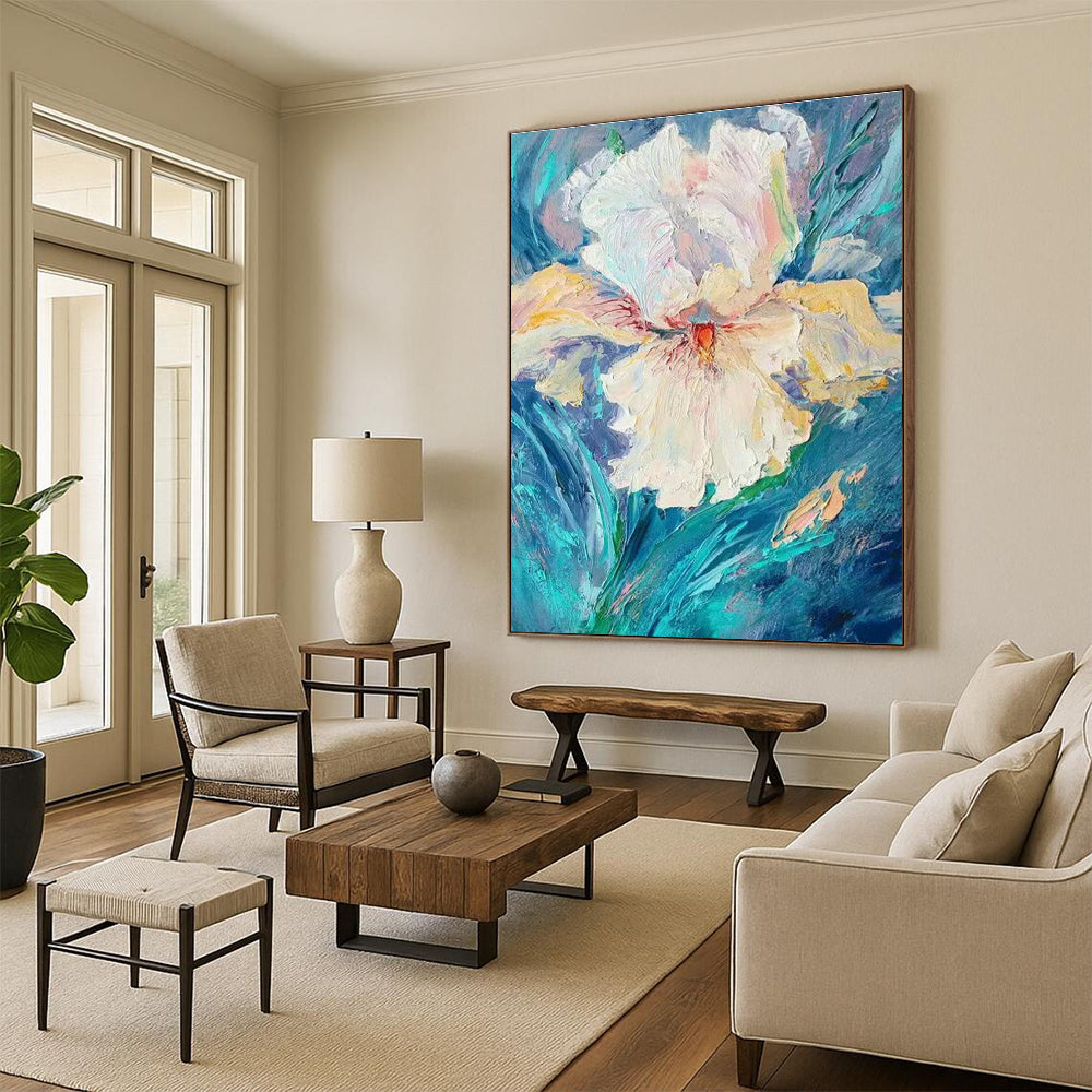 White Iris Flower Art for Shabby - Chic Bridal Suite & Feminine Floral Boutique DLZ0949