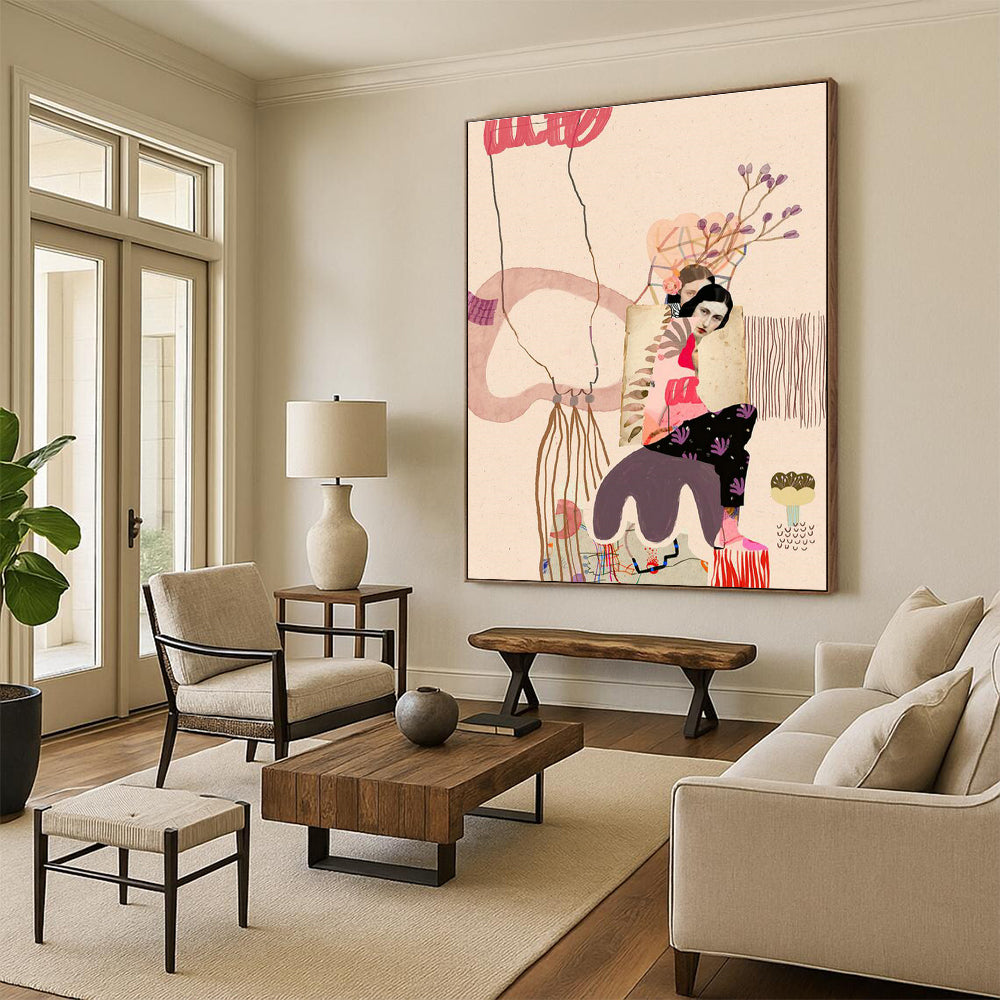 Figure Collage Art for Eclectic Home Living Room Galleries DLZ0153