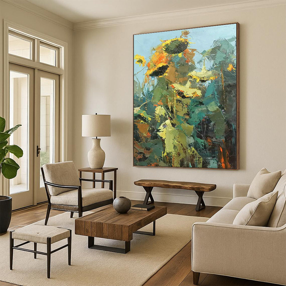 Abstract Sunflower Art for Garden - Themed Restaurant & Florist Shop DLZ1052