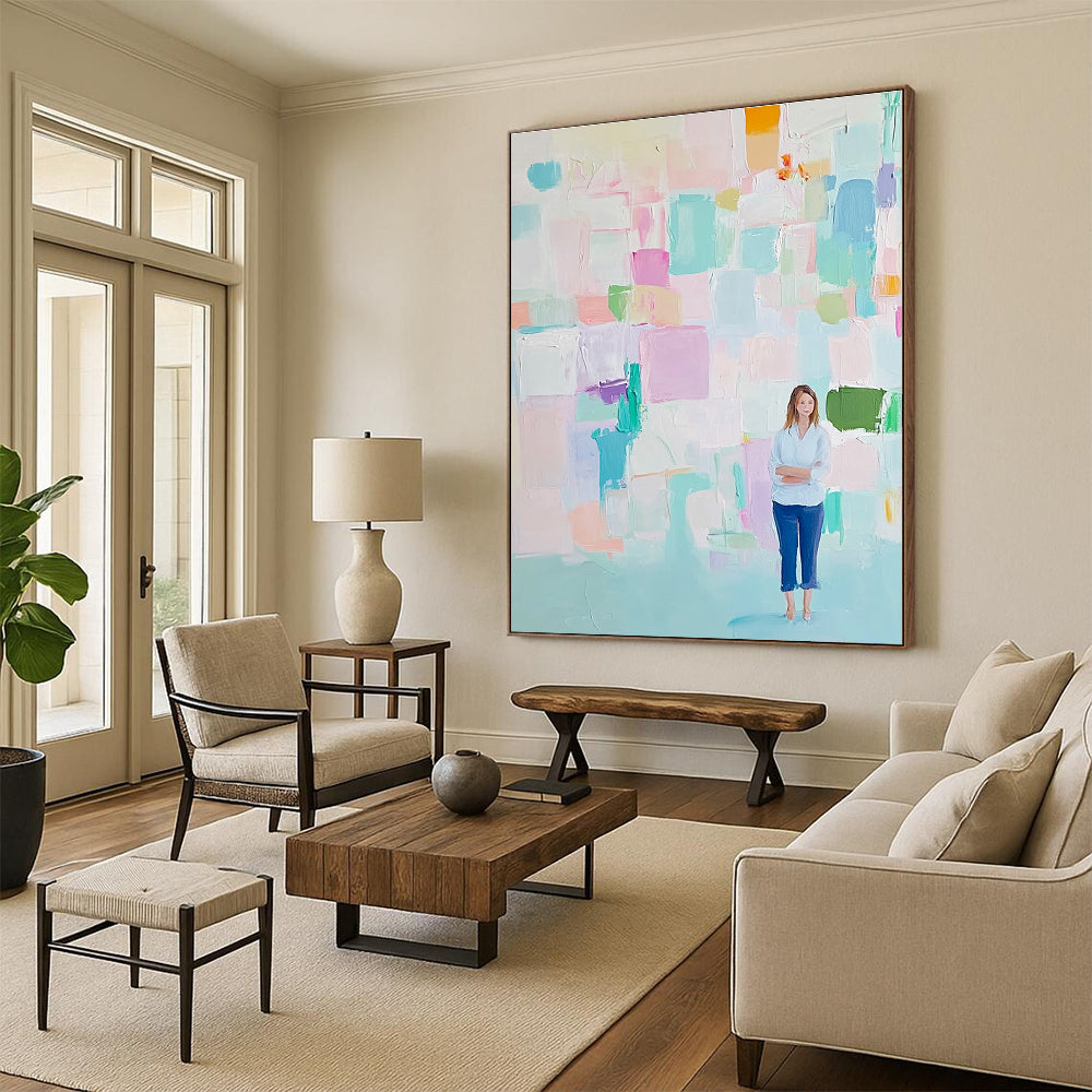 Colorful Abstract with Figure for Art - Inspired Living Room & Creative Studio STSC447