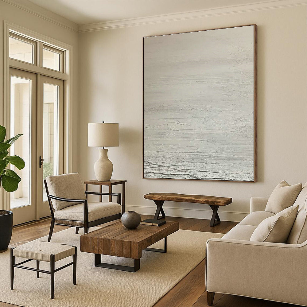 Light Gray Wave - Texture Art for Spa Wellness Center Relaxation Zones DLZ0206