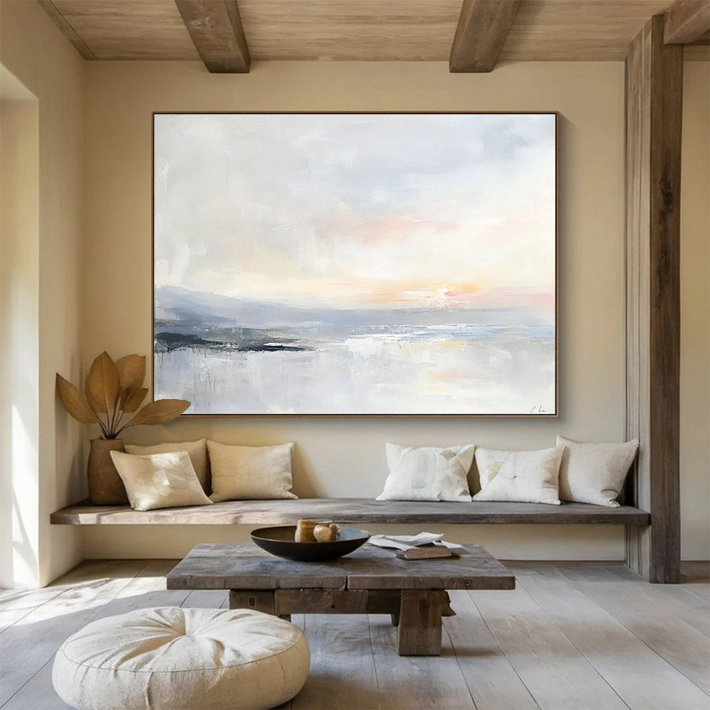 Soft - Toned Sunset Art for Romantic Bedroom & Luxury Spa Lounge SC161