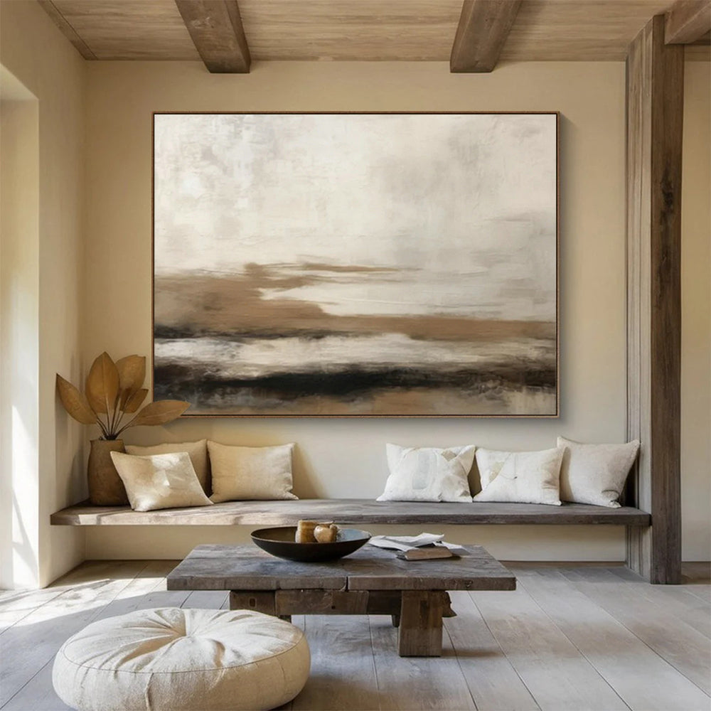 Layered Brown - Grey Abstract Art for Industrial - Style Loft Edge DLZ2716