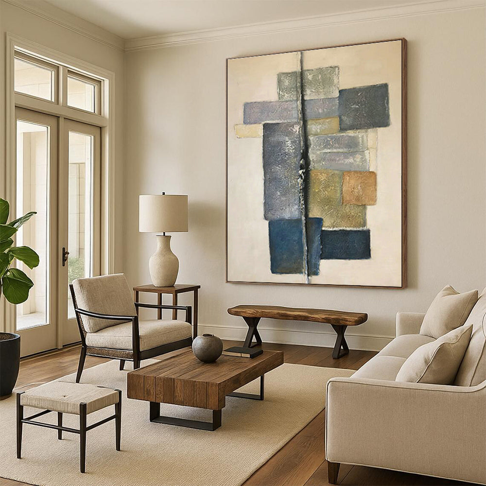 Geometric Color - Block Abstract Art for Modern Office Reception & Design Studio DLZ1058
