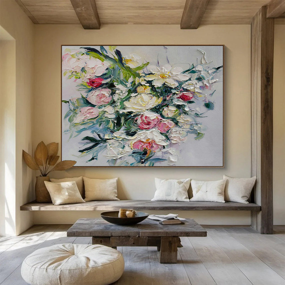 Impasto Flower Bouquet Art for Romantic Wedding Venue DLZ3045