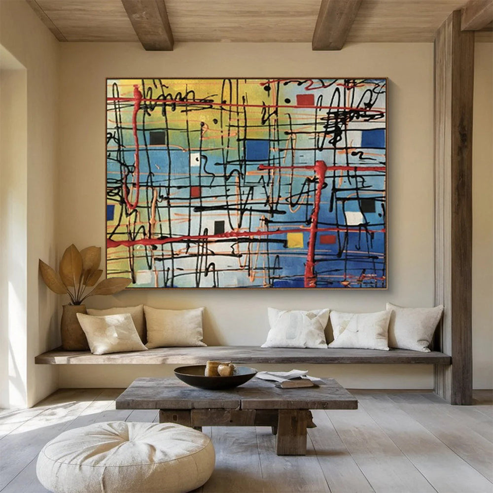 Line and Square Abstract Art for Contemporary Art Gallery Installation Spaces DLZ3226