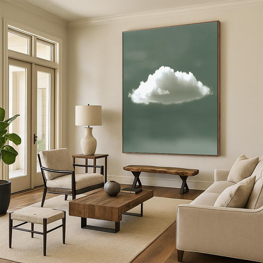 Single White Cloud for Zen Meditation Room & Minimalist Nursery STSC1196