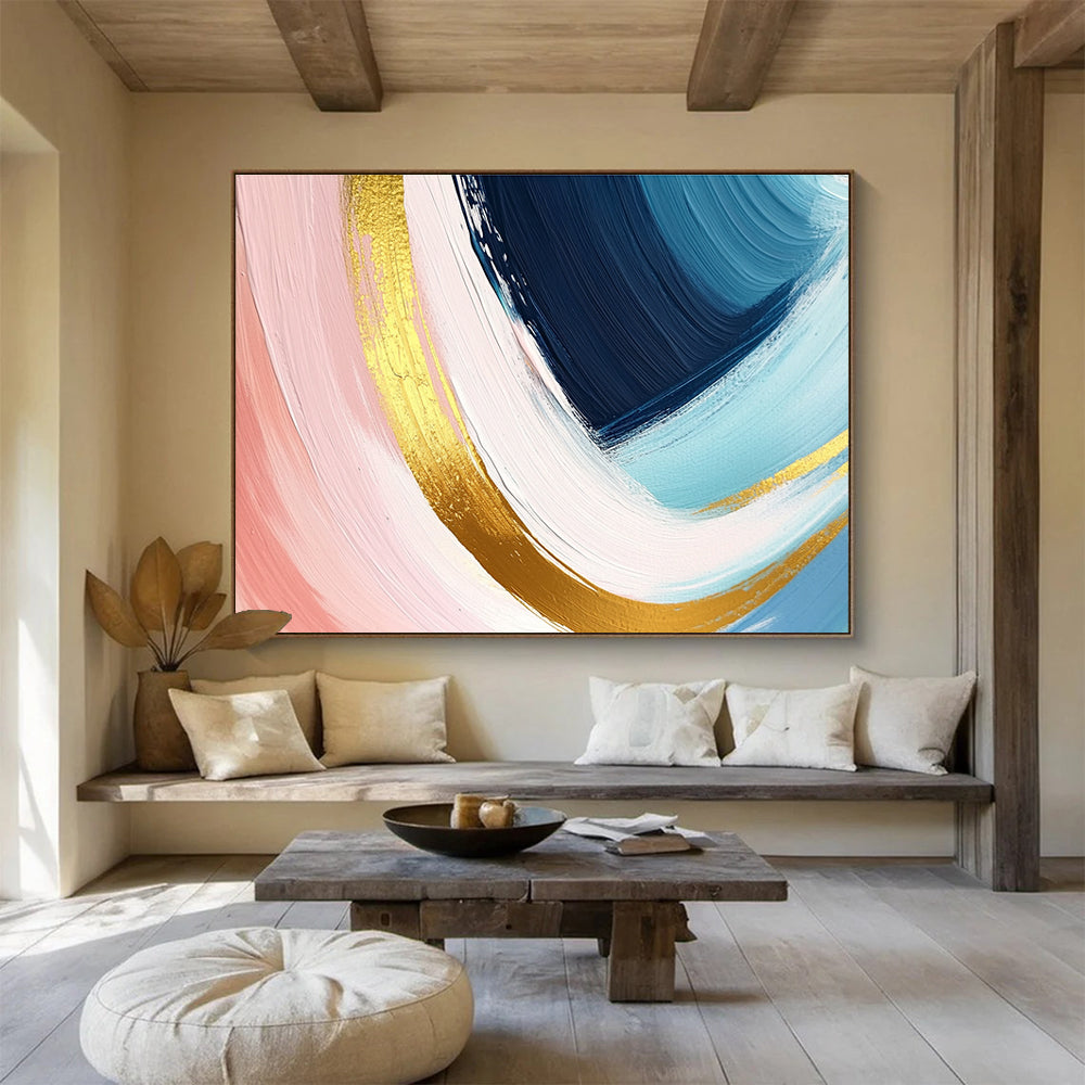 Soft Colorful Brushstrokes Art for Cozy Café & Bohemian - Style Home SC443