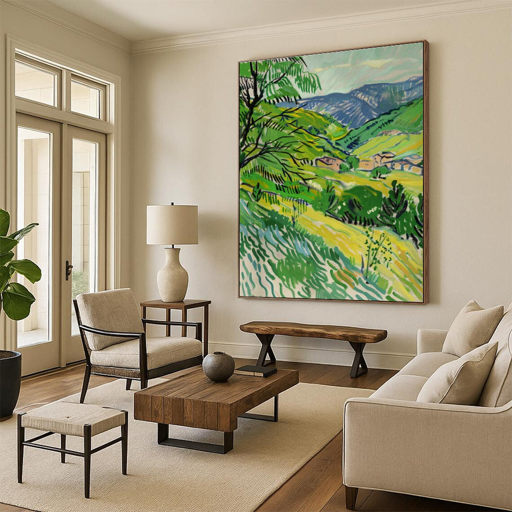 Green Valley Landscape Art for Eco - Friendly Home & Outdoor Adventure Company Office DLZ1768