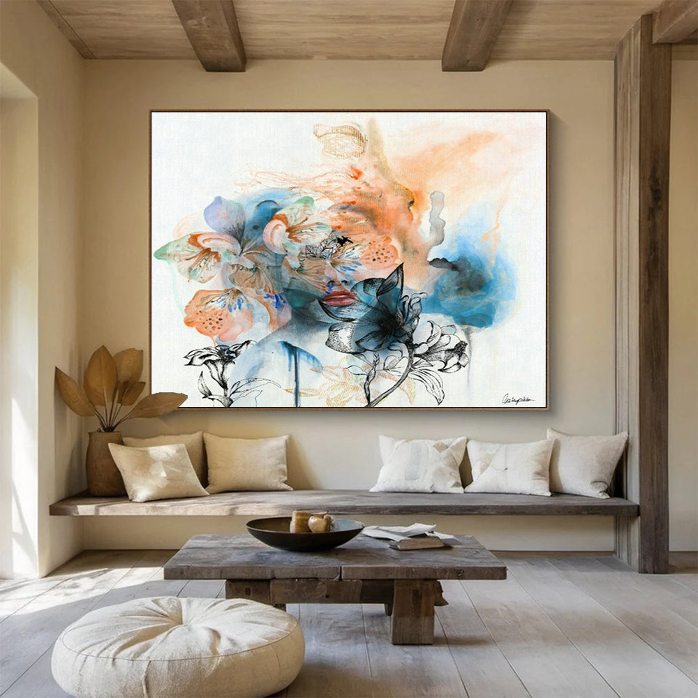 Floral and Female Abstract Art for Feminine - Chic Dressing Room DLZ2920