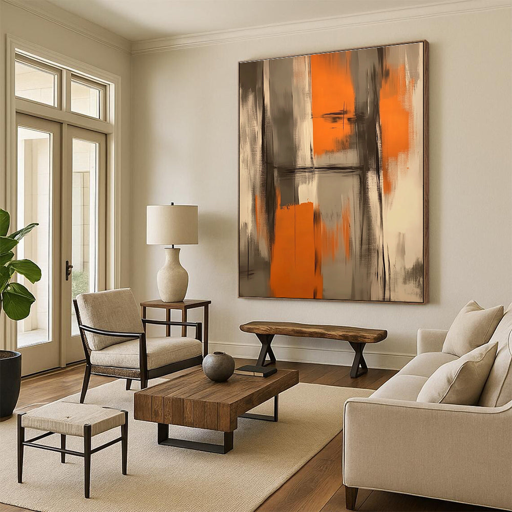 Orange and Grey Abstract for Industrial Loft & Creative Studio STSC782