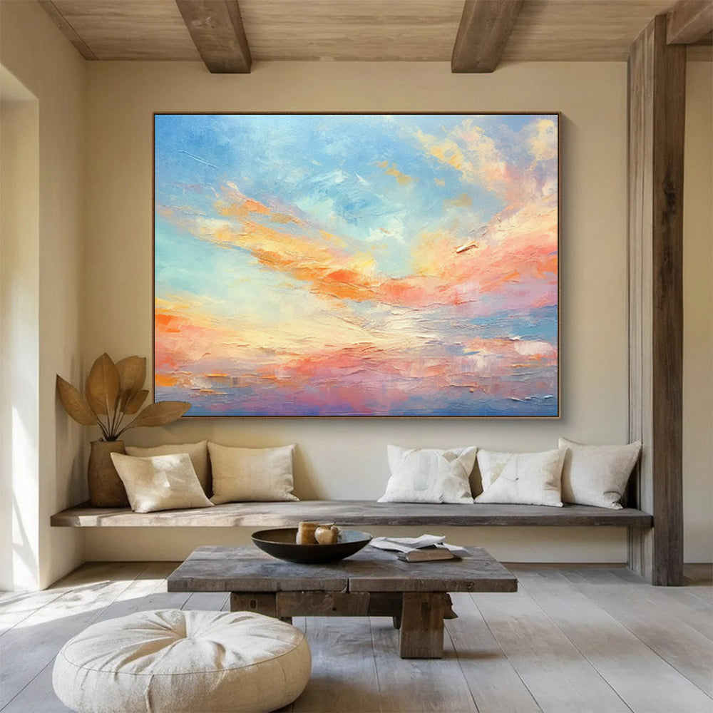 Colorful Sky Oil Painting for Bohemian - Style Bedrooms DLZ2500