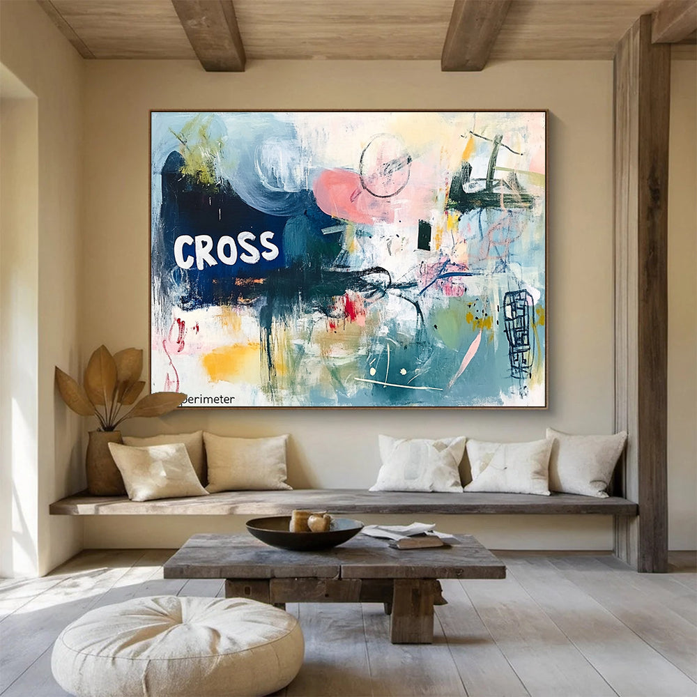 Abstract with 'CROSS' Art for Edgy Café & Creative Studio SC307
