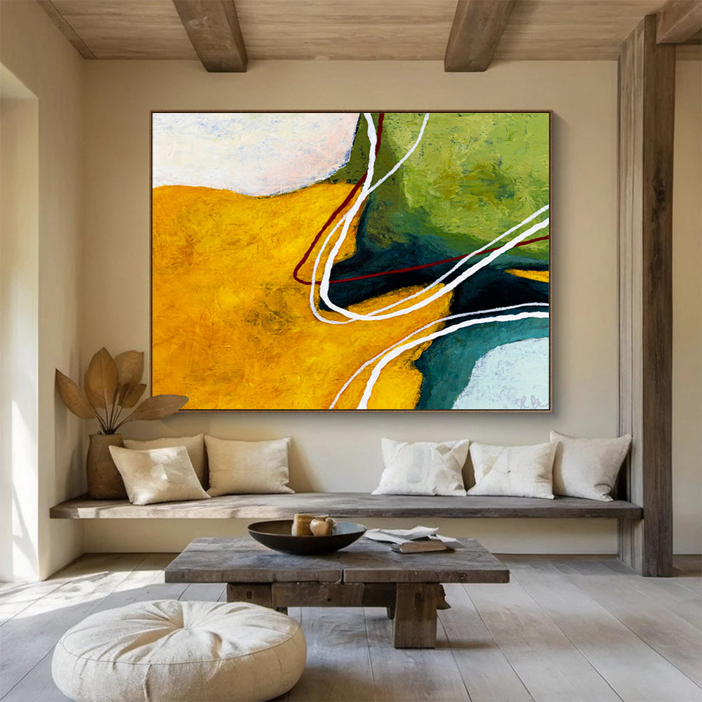 Yellow - Green Line Abstract for Creative Studio DLZ2935