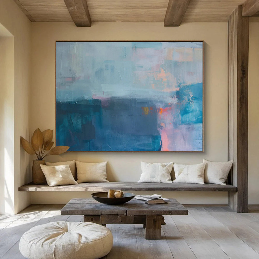 Blue - Tone Abstract Mood Art for Calming Reading Nook DLZ2869