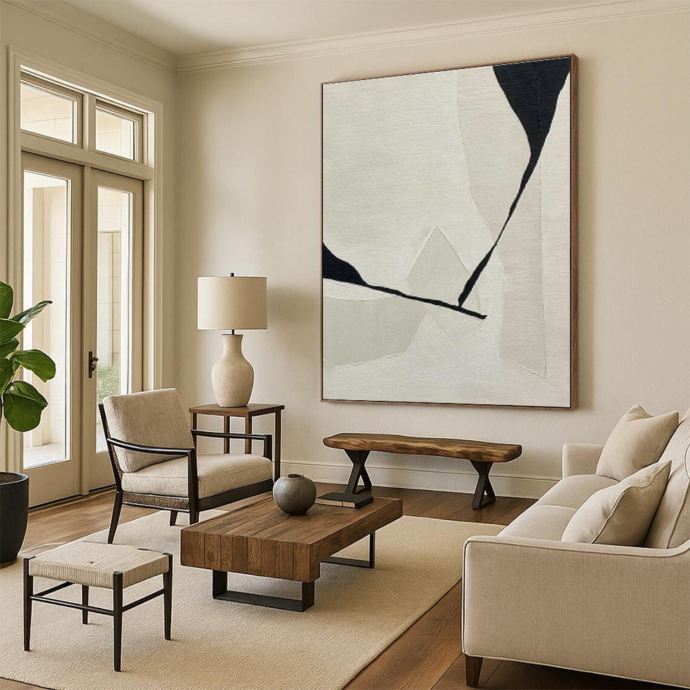 Black - White Geometric Abstract Art for Modern Office Meeting Rooms DLZ0240