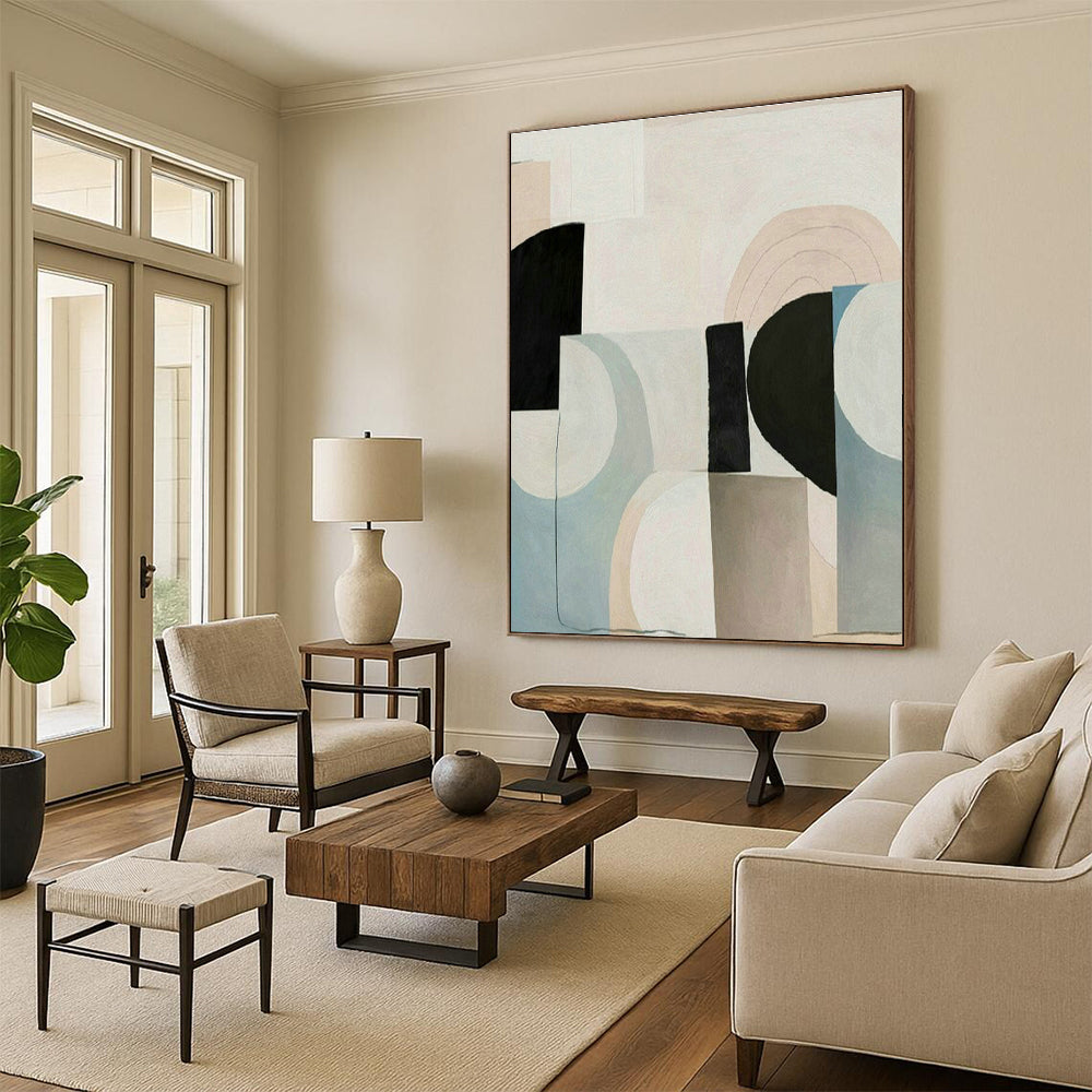 Soft Geometric Art for Scandinavian - Style Bedroom & Wellness Coach Office DLZ1517
