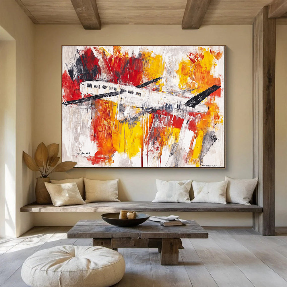 Abstract Plane Painting Art for Aviation - Themed Bar & Adventure - Lover’s Study SC333