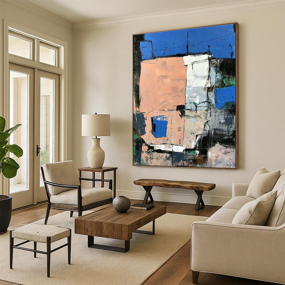 Architectural Color Block Abstract Art for Industrial - Chic Loft & Design - Focused Office DLZ0765