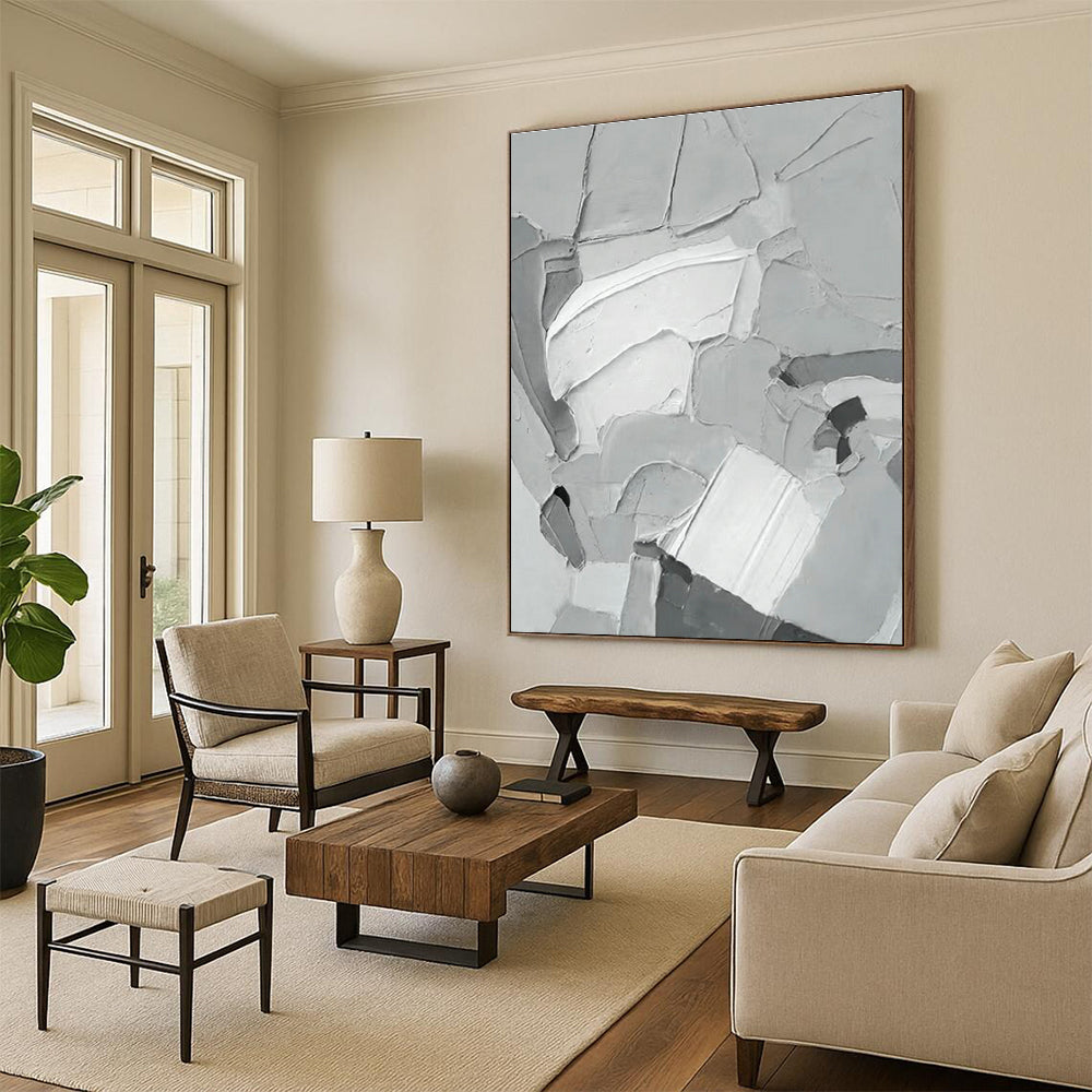 Gray Textured Abstract Art for Industrial Loft & Architecture Firm DLZ0619