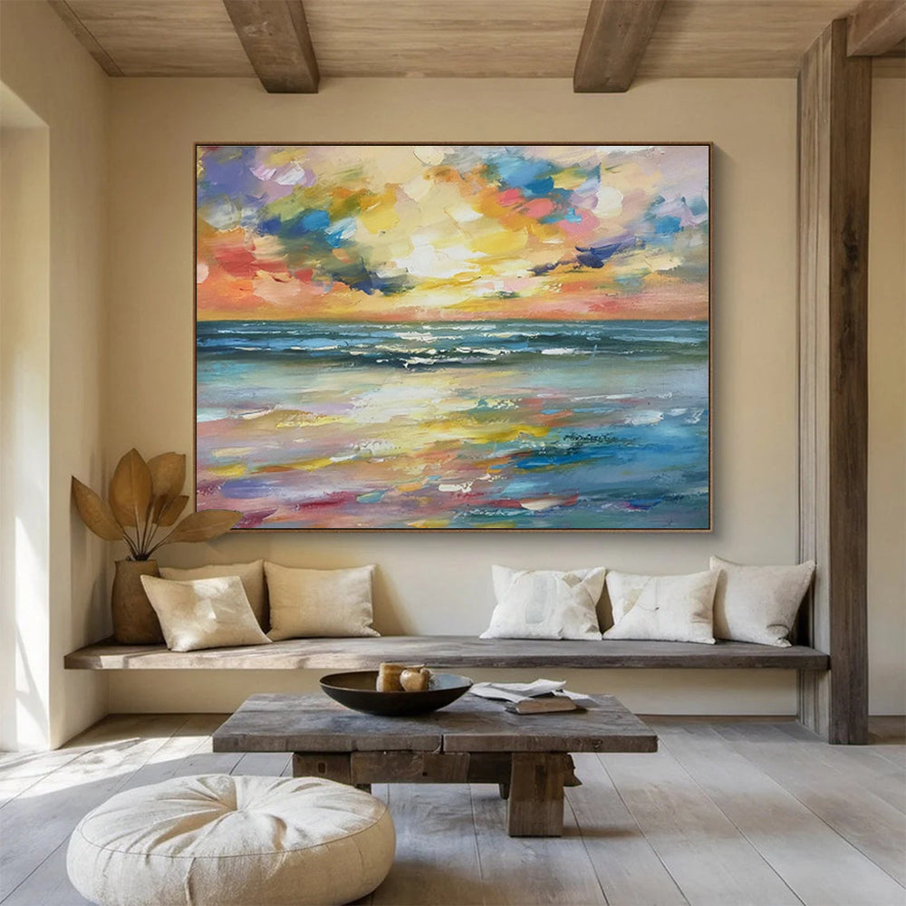 Gorgeous Sea View Oil Painting for Luxury Beach House Living Rooms DLZ2501