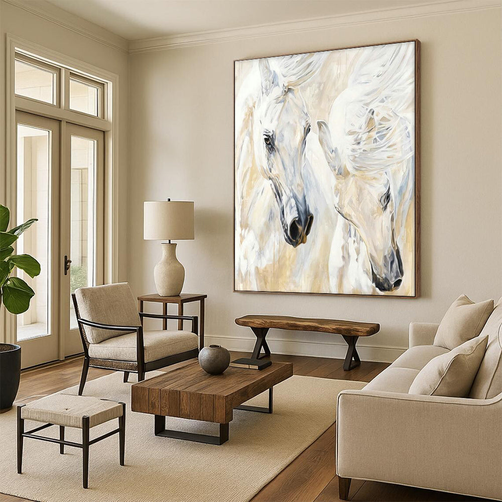 White Horses Grace Art for Equestrian Club & Luxury Home DLZ2341