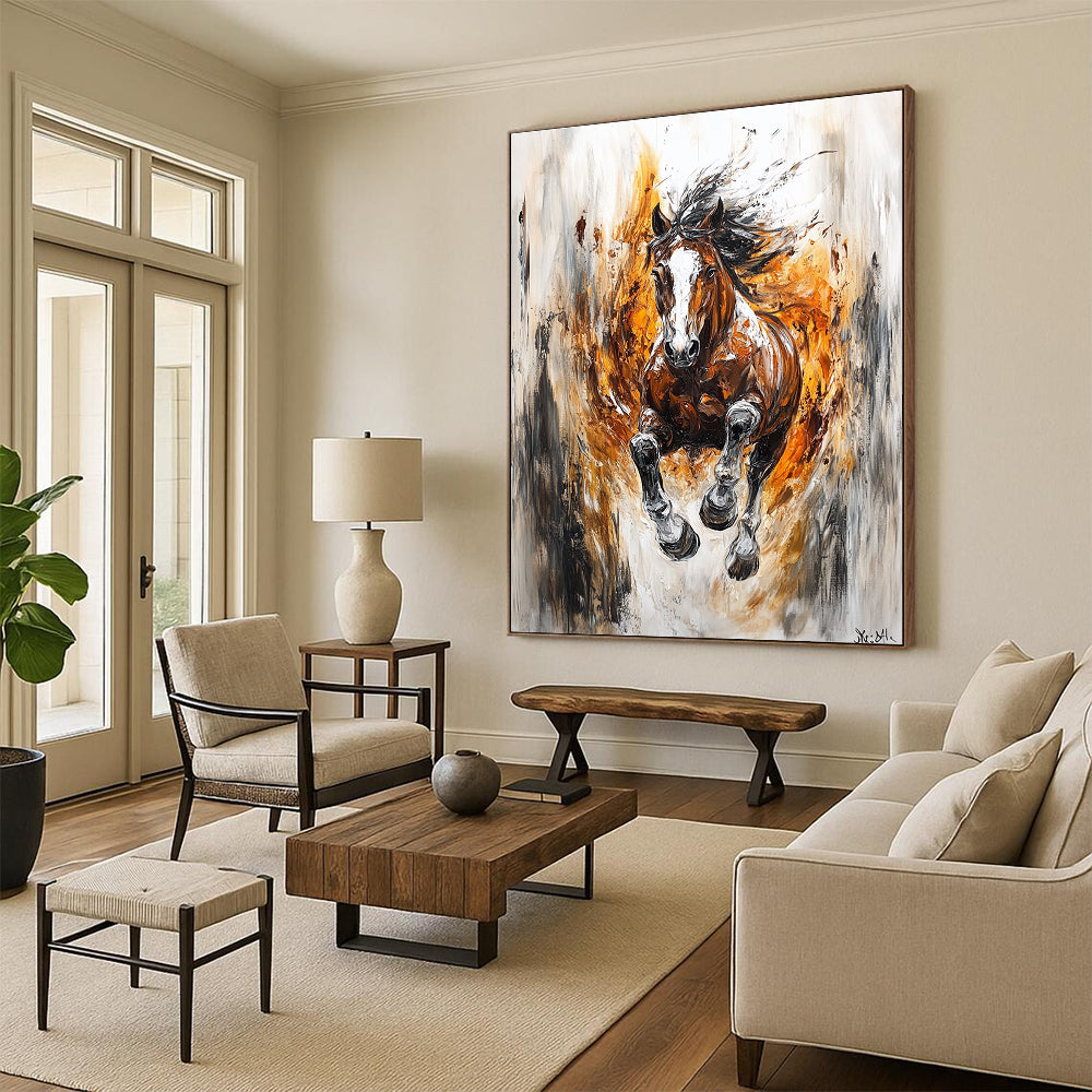 Dynamic Galloping Horse Art for Equestrian - Themed Home Gym & Bold Entryway STSC1368