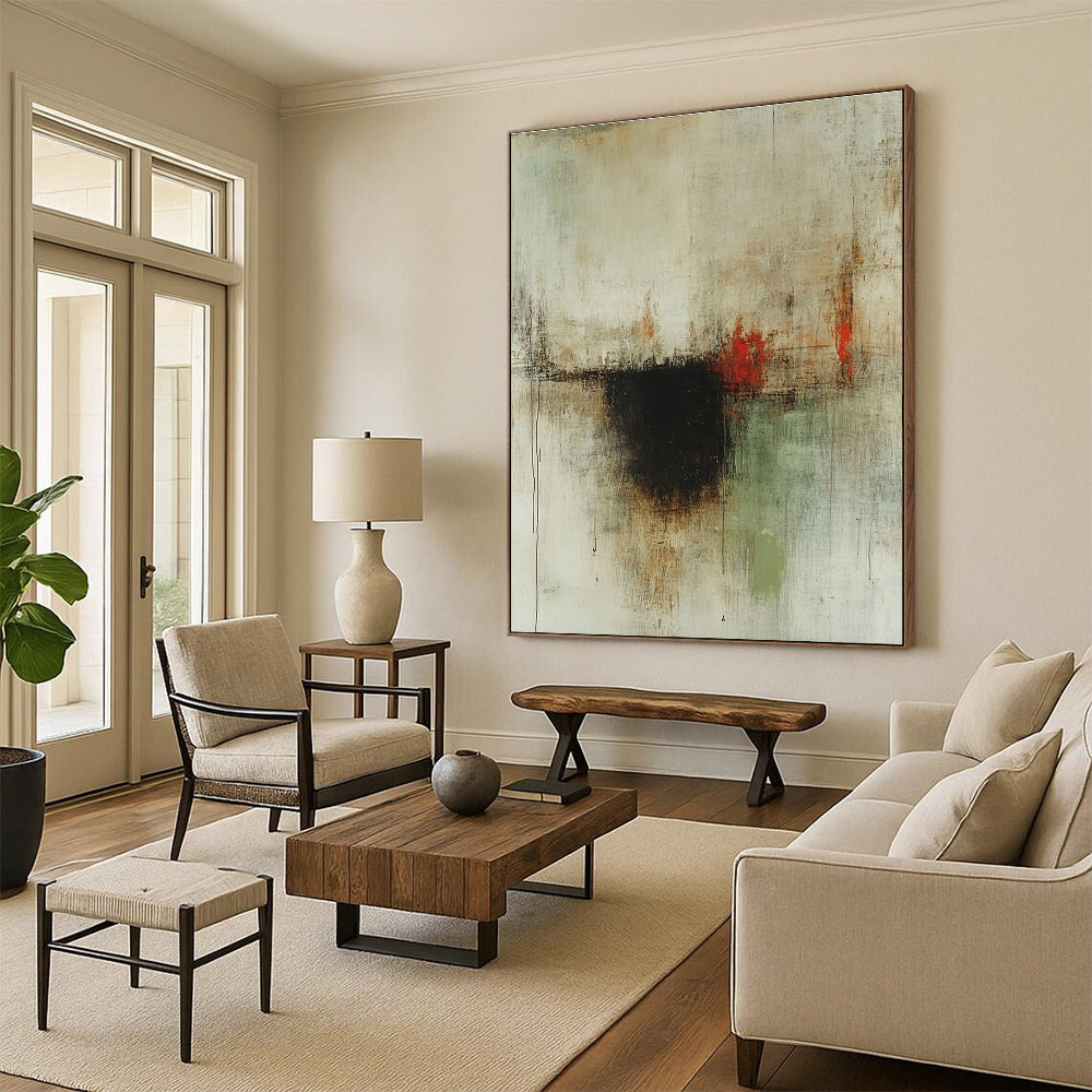Abstract Neutral Tones for Minimalist Living Room & Modern Office STSC610