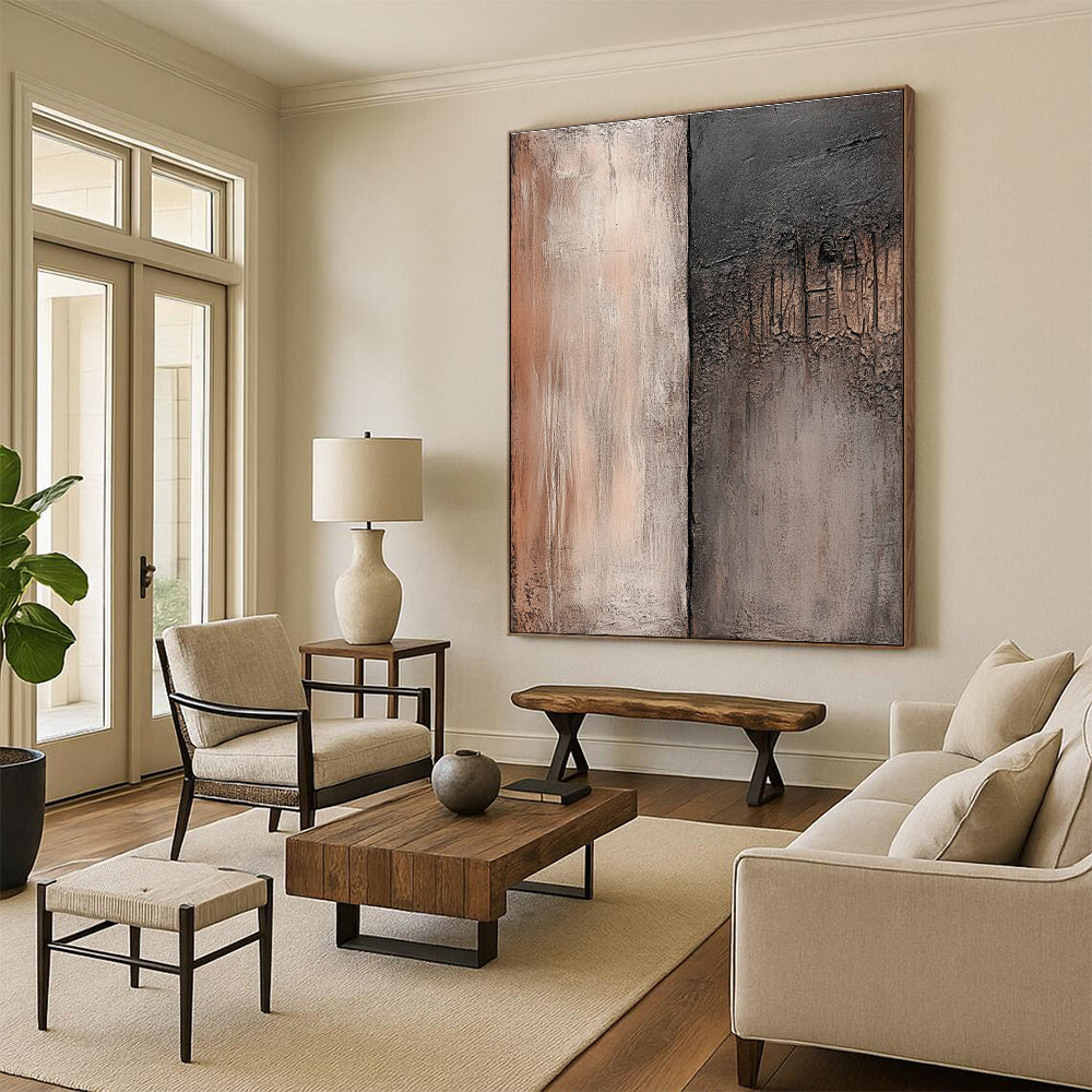 Two - Tone Textured Abstract for Industrial - Style Loft & Modern Art Gallery STSC538