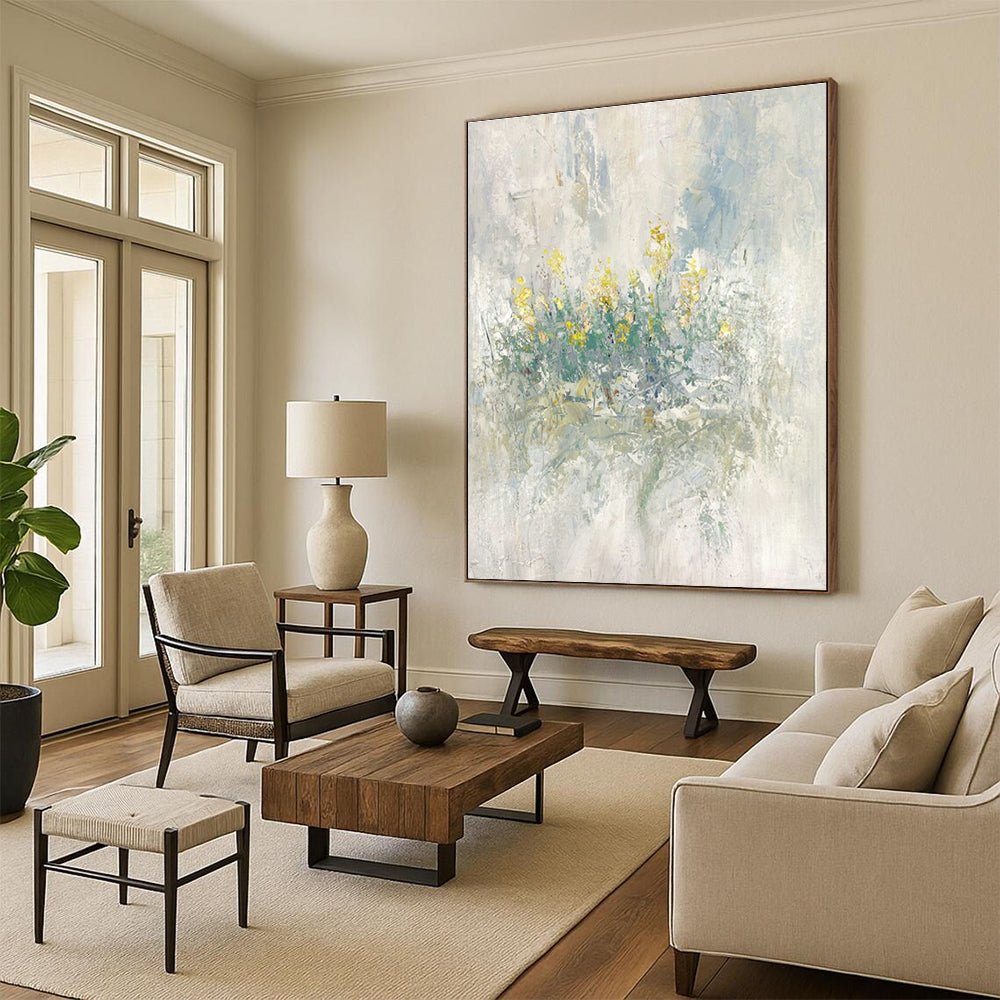 Light - Color Floral Abstract Art for Living Room & Bedroom DLZ0482