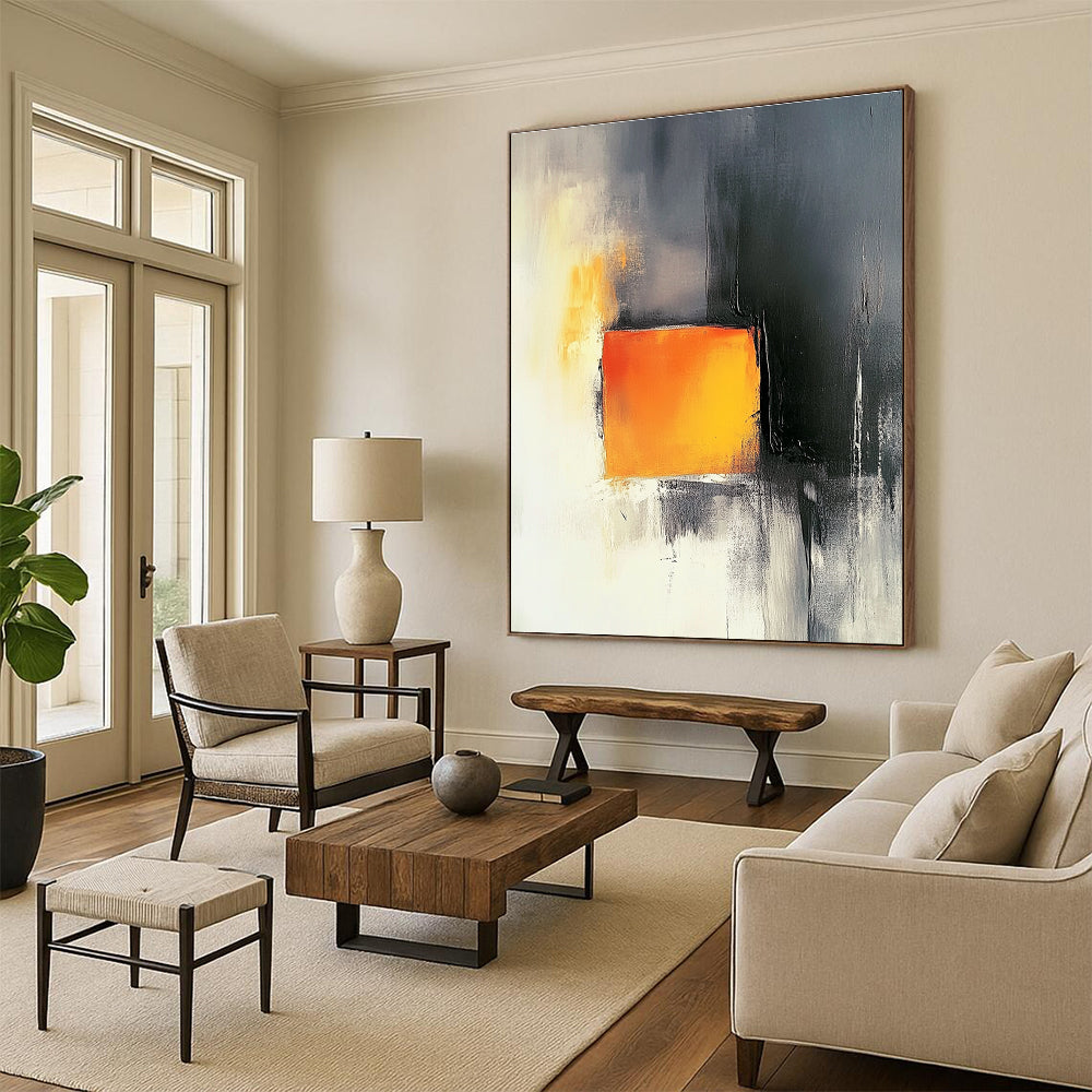Grey and Orange Abstract for Industrial - Style Loft & Modern Office STSC1208