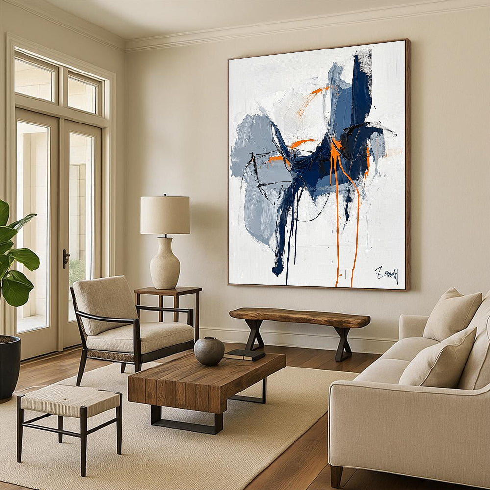 Expressive Drip Abstract Art for Studio & Café STSC676
