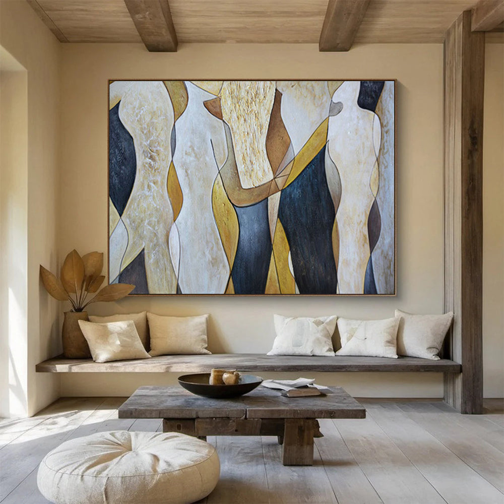 Geometric Figure Abstract Art for Contemporary Office Reception Areas DLZ3115