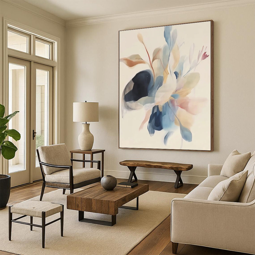 Light Color Floral Abstract for Romantic Bedroom & Elegant Tea Room STSC482