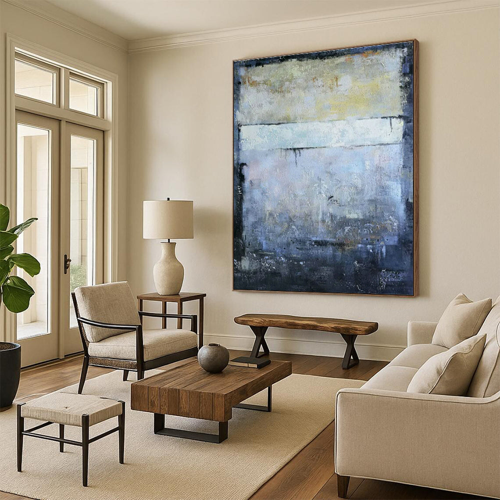 Gray - Blue Abstract Art for Architectural Firm Office & Art - Centric Community Center DLZ1799