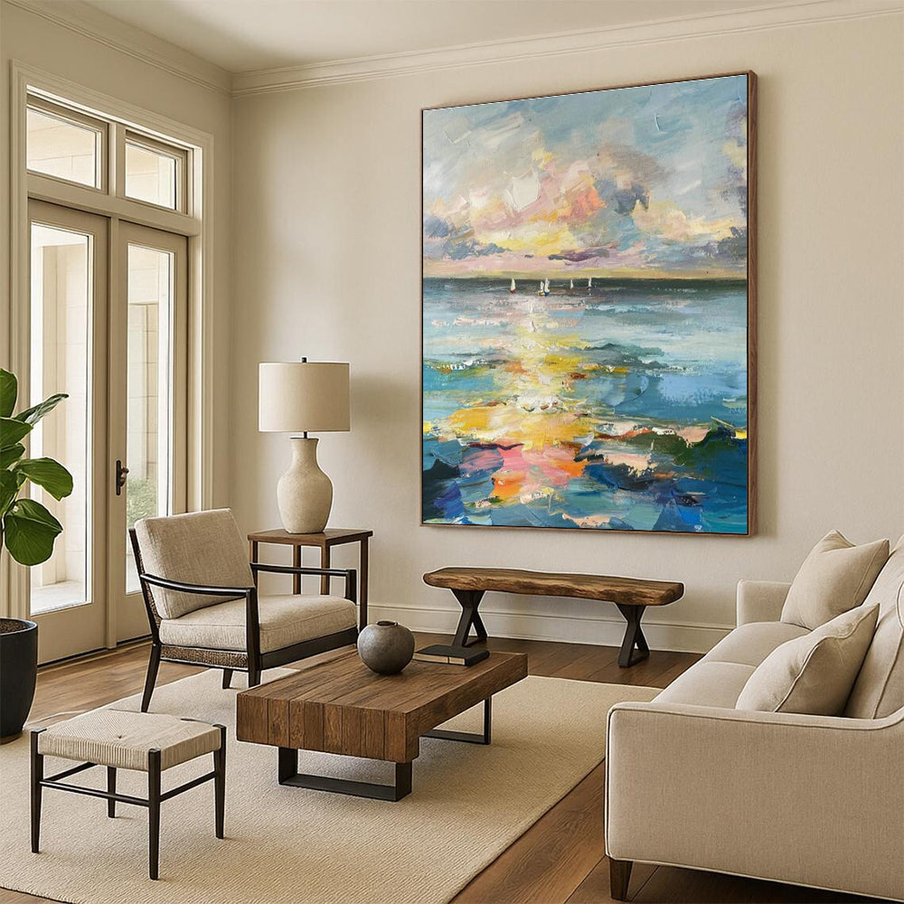 Seaview Sailboats Art for Living Room & Cottage DLZ0338