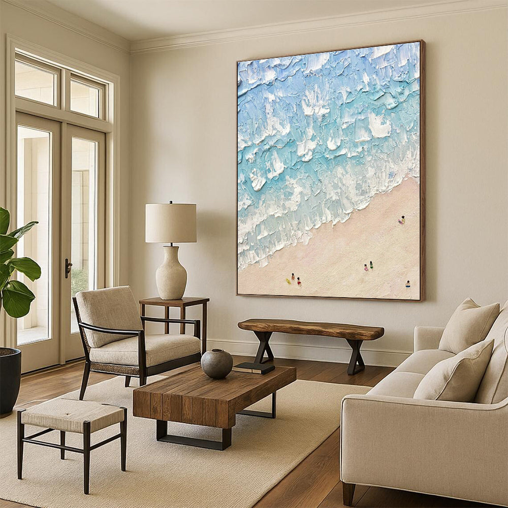 Textured Beach Art for Coastal Café & Beach House Bedroom DLZ2033