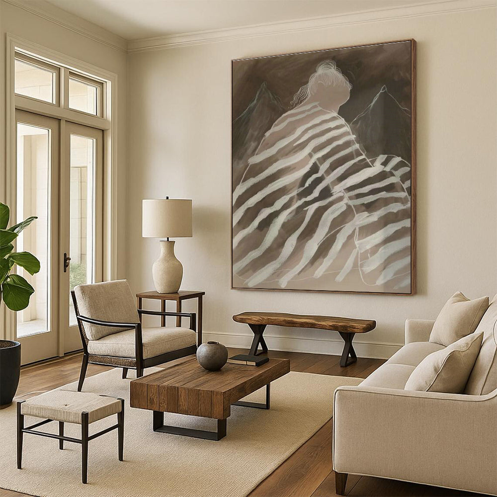Striped Figure Art for Spiritual Home Meditation Spaces DLZ0218