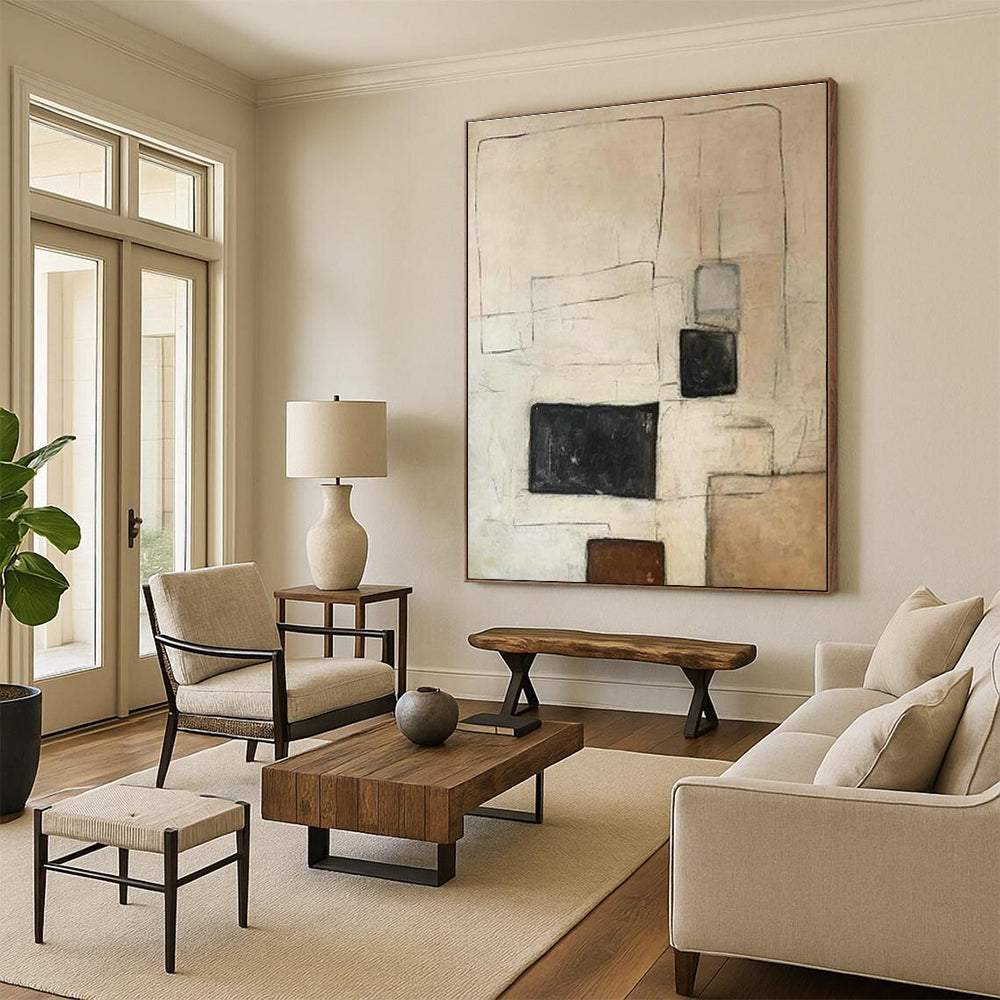 Minimalist Geometric Art for Scandinavian - Style Living Rooms DLZ0252