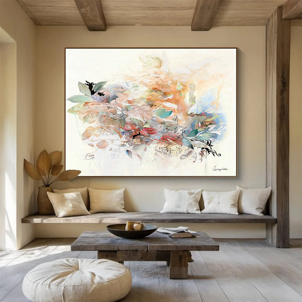 Collage - Style Floral Art for Eclectic Café Wall DLZ2916