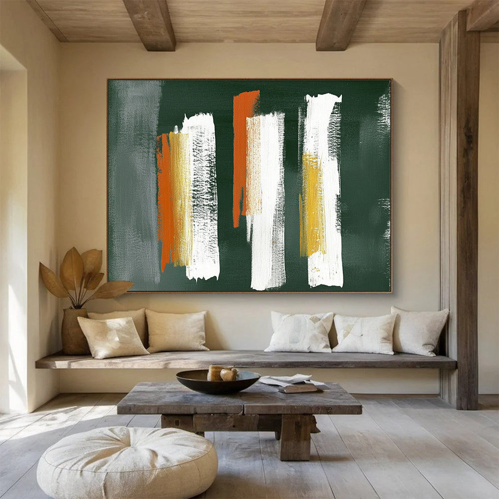 Bold Brushstrokes on Dark Art for Industrial - Style Bar & Modern Art Studio SC494
